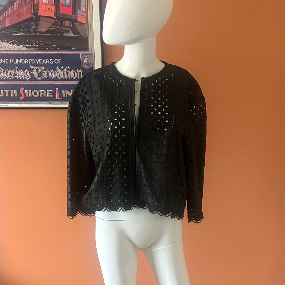 ZARA black bolero style eyelet jacket